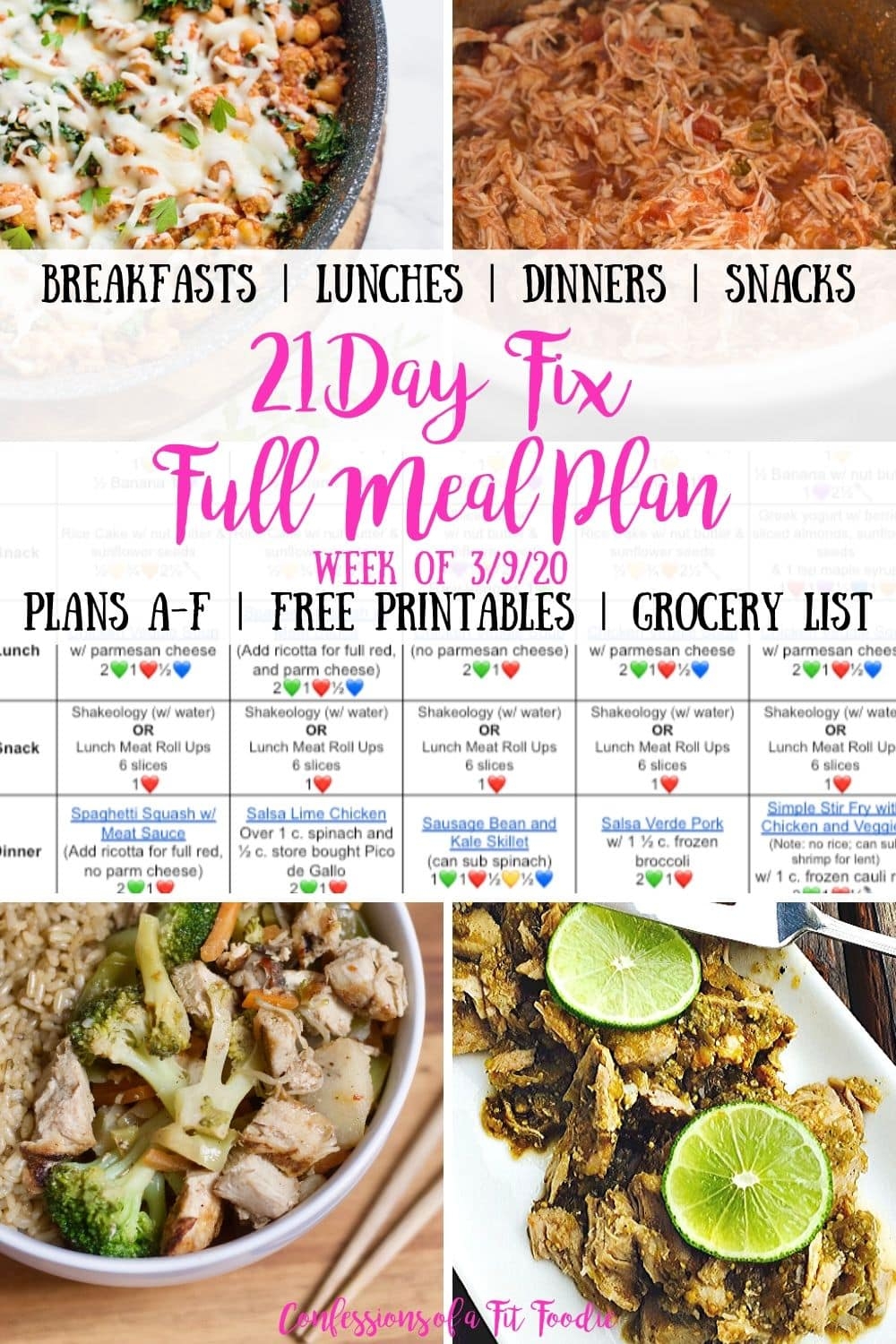 21 Day Fix Free Printables