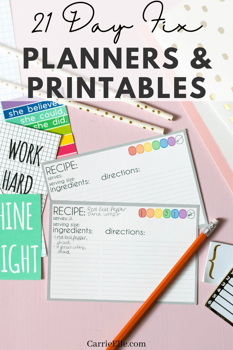 21 Day Fix Planners Printables Carrie Elle
