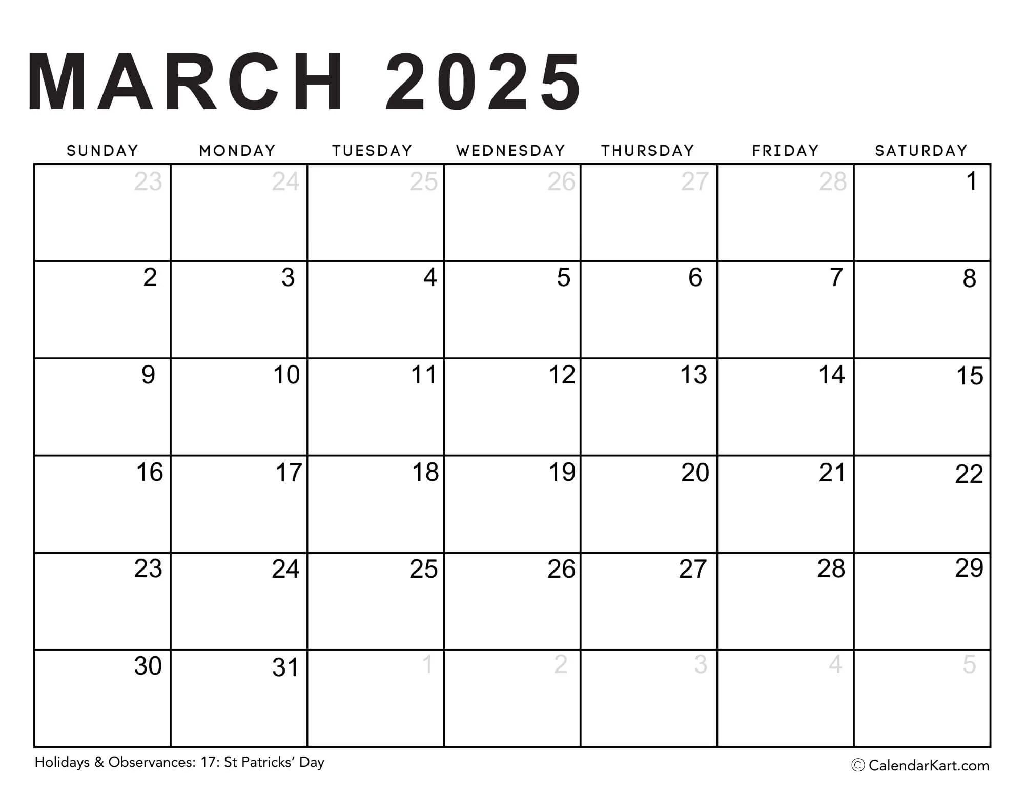 Editable Printable Calendars 2025 Typeable PDF CalendarKart
