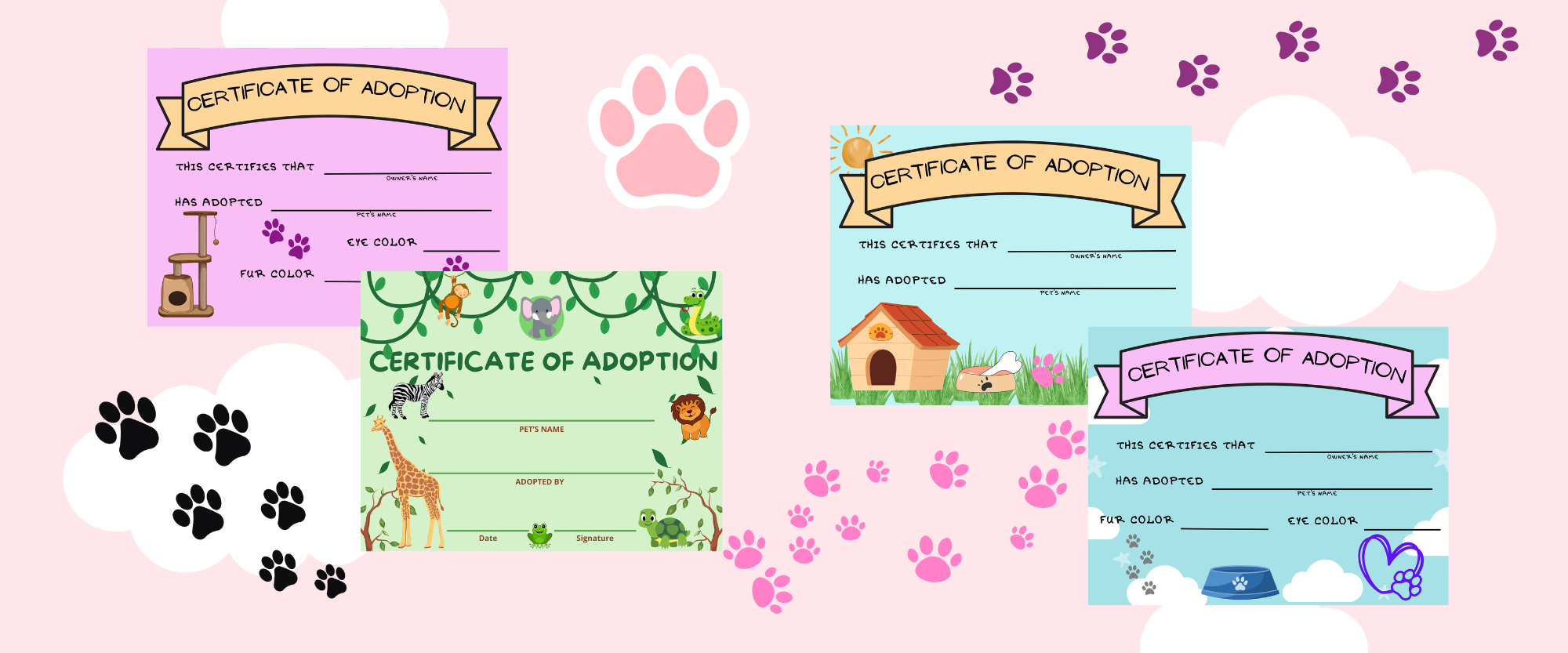 Free Stuffed Animal Adoption Certificate Printable Sew Cute Patterns