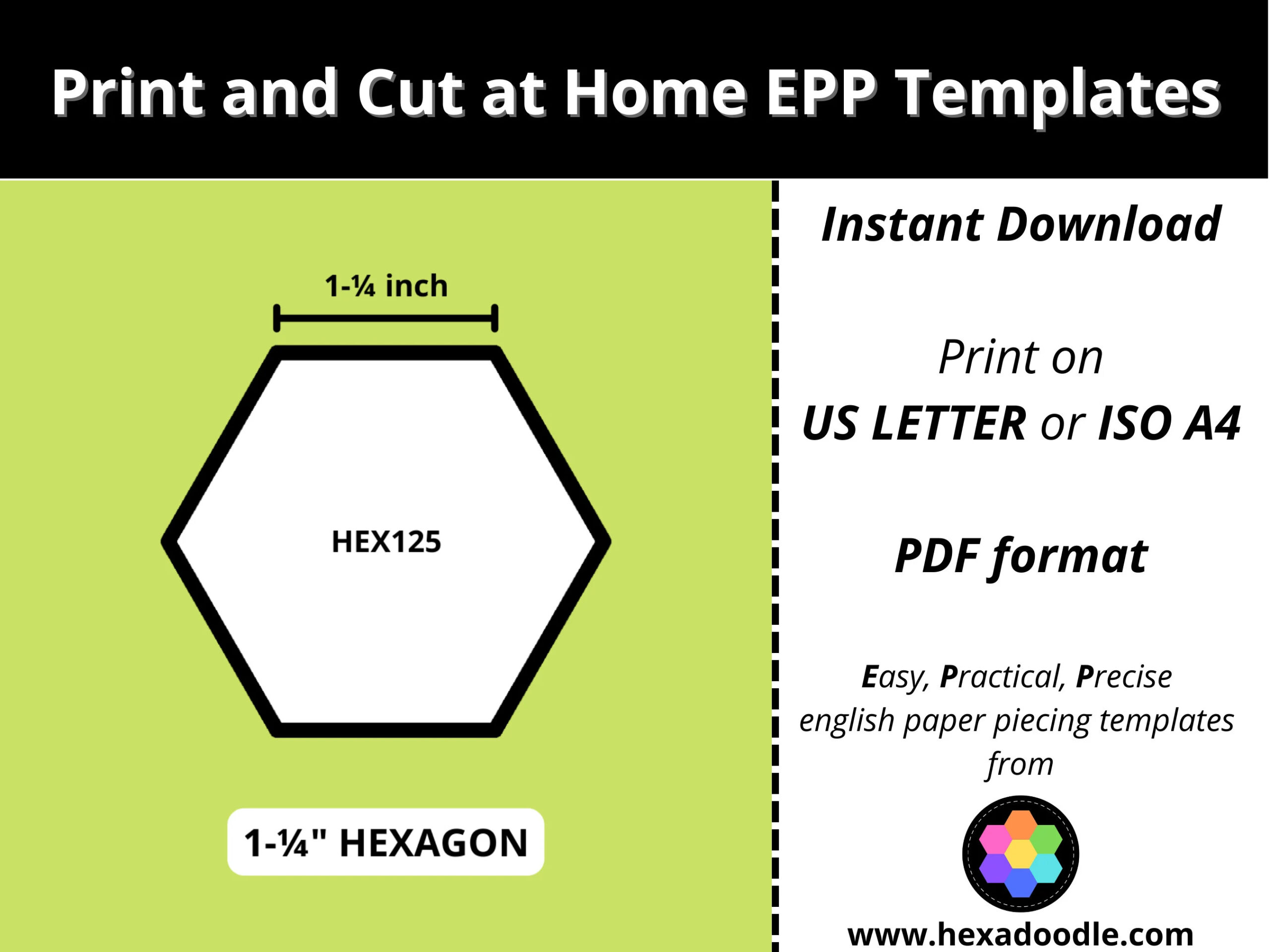 4 Inch Hexagon Template Printable