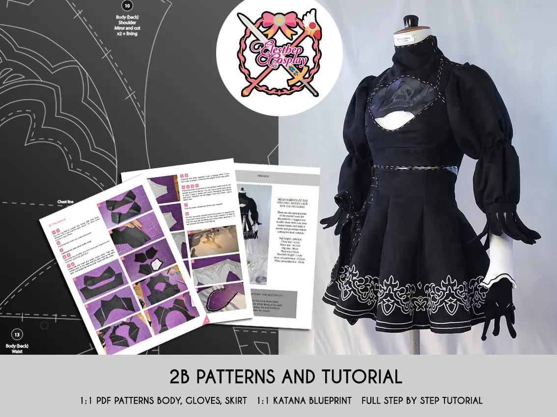 Nier Automata 2B Cosplay Patterns And Tutorial Etsy Denmark