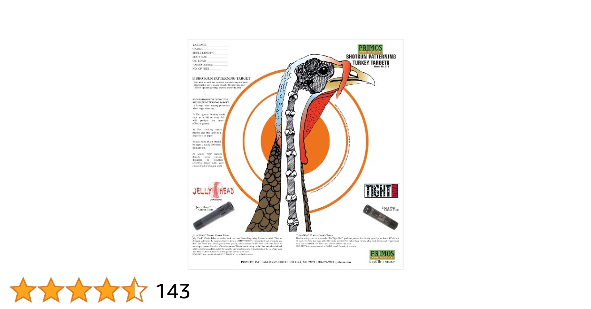 Primos Shotgun Patterning Turkey Target Targets Accessories Amazon Canada