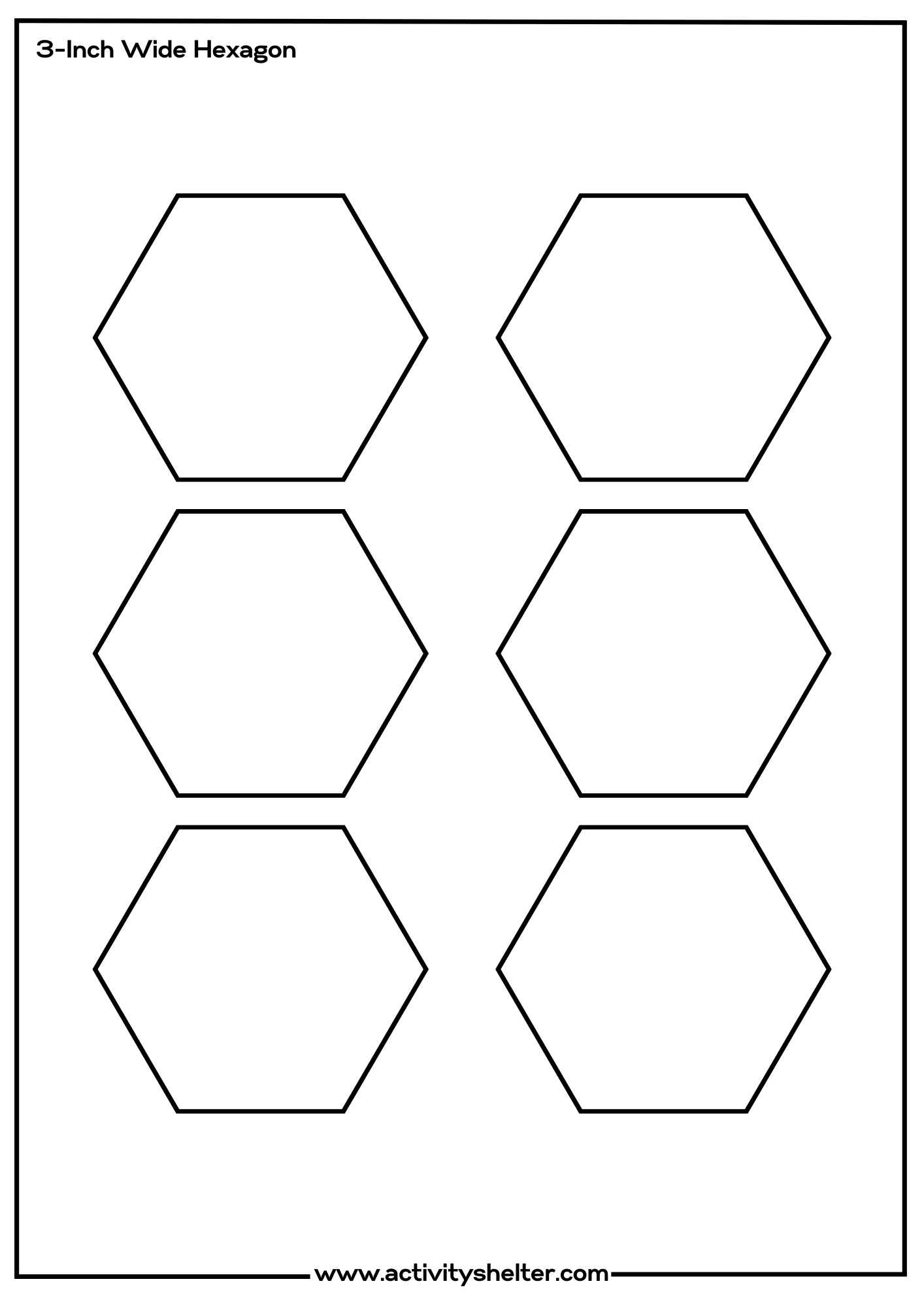 Printable Hexagon Template Activity Shelter