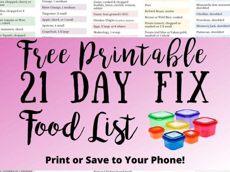 Updated 21 Day Fix Food List Free Printable Confessions Of A Fit Foodie